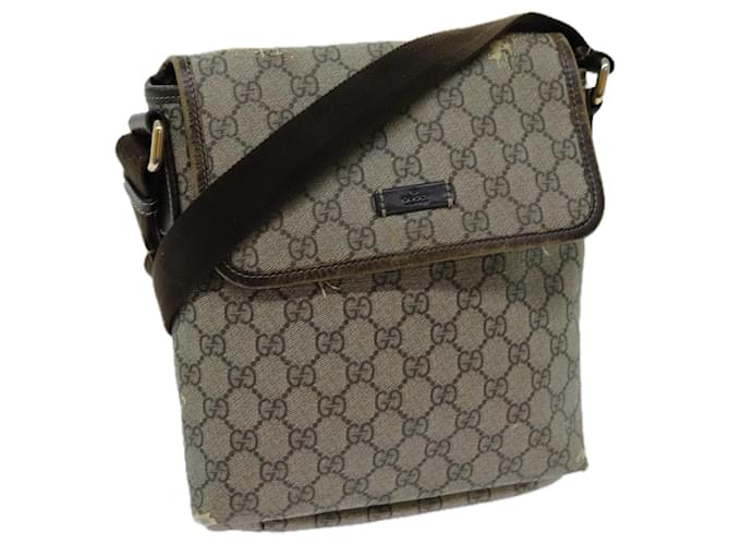 GUCCI Sac à bandoulière suprême GG PVC Beige 223666 auth 70394  ref.1335849