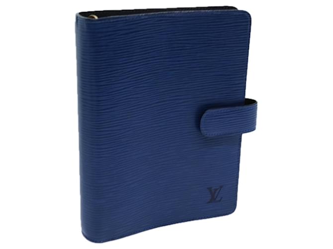 LOUIS VUITTON Epi Agenda MM Day Planner Cover Blue R20055 LV Auth 70501 Leather  ref.1335866
