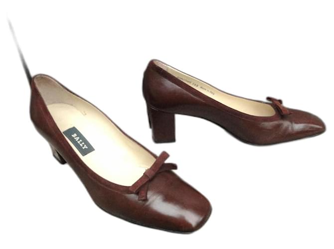 Bally Heels Dark brown Leather  ref.1336084