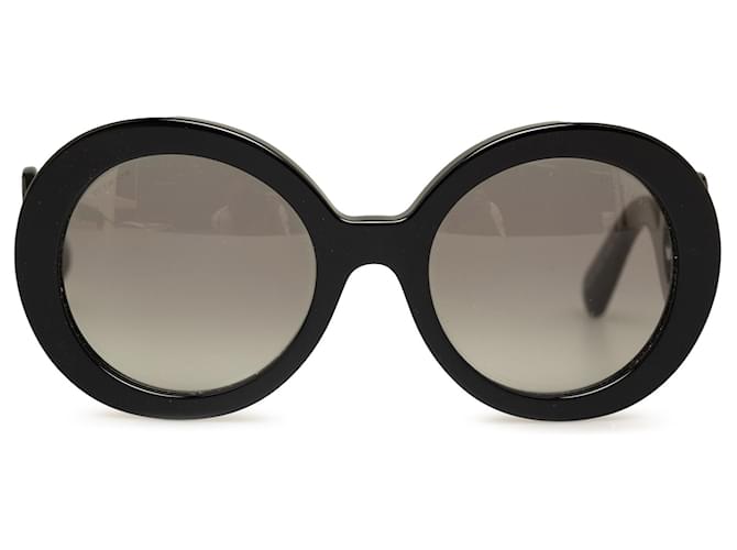 Prada Black Round Baroque Sunglasses Plastic Resin  ref.1336085