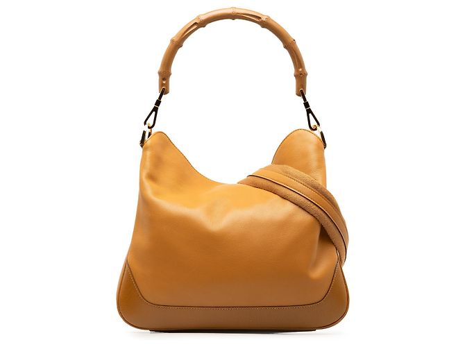 Bolsa de couro Gucci Marrom Bambu Diana Marrom
