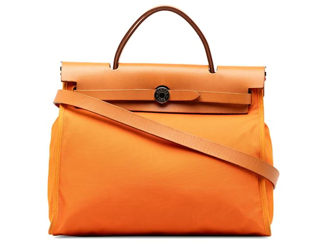 Hermès Orange Toile Herbag Zip 31 Cloth Cloth  ref.1336152