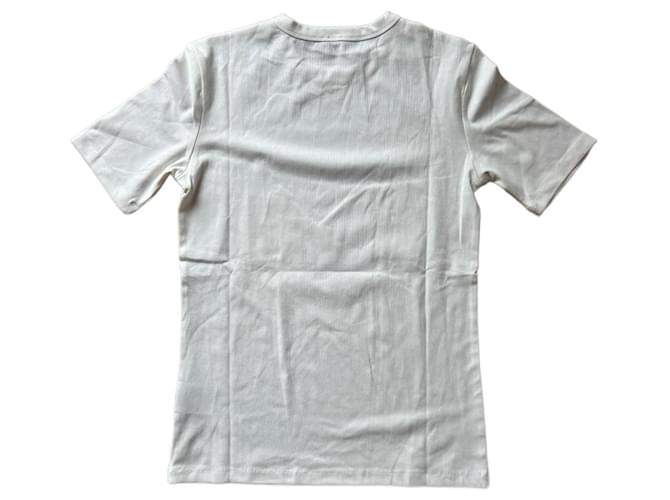 Totême T-shirt à côtes classique Coton Blanc  ref.1336186