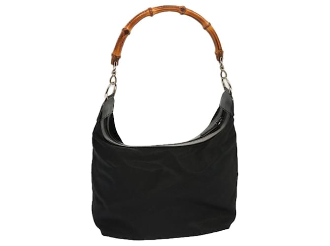 GUCCI Sac à bandoulière en bambou Nylon Noir 000 2855 0531 5 Ep d'authentification3844  ref.1336228