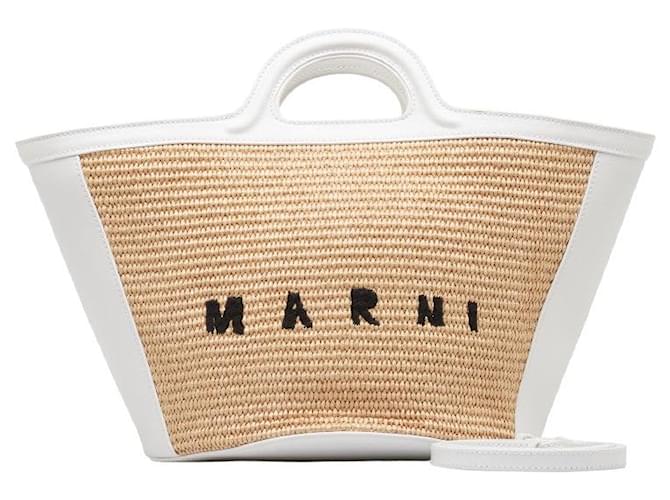 Marni Raffia & Leder Tropicalia Handtasche Handtasche aus Naturmaterial in ausgezeichnetem Zustand  ref.1336377