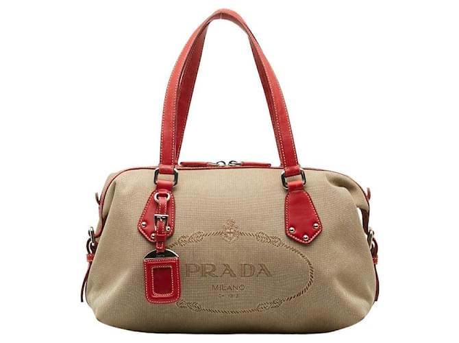 Prada Canapa Logo Handbag Canvas Handbag in Good condition Cloth  ref.1336380