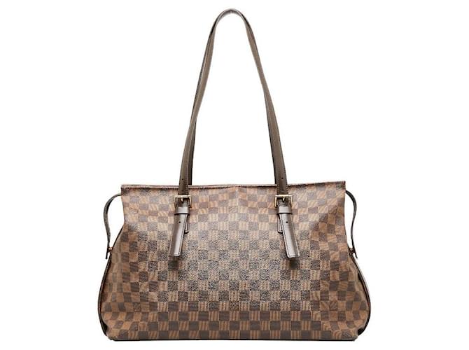 Bolso tote Louis Vuitton Damier Chelsea N51119 de cuero PVC marrón en buen estado Castaño Plástico  ref.1336407