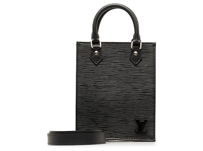 Louis Vuitton Epi Petit Sac Plat Leather Handbag M69441 in Great Condition Black  ref.1336440