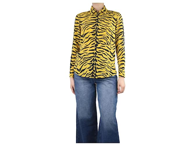 Saint Laurent Orange tiger print shirt - size UK 8  ref.1336471