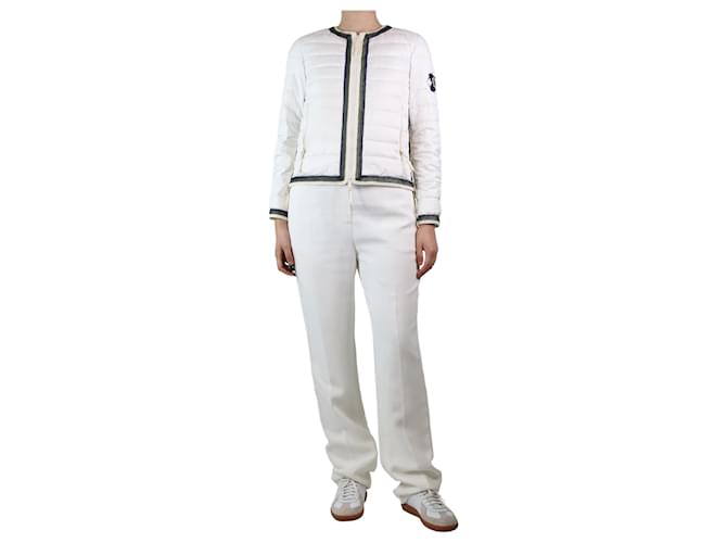 Ermanno Scervino White lightweight lace-trim jacket - size UK 10  ref.1336490
