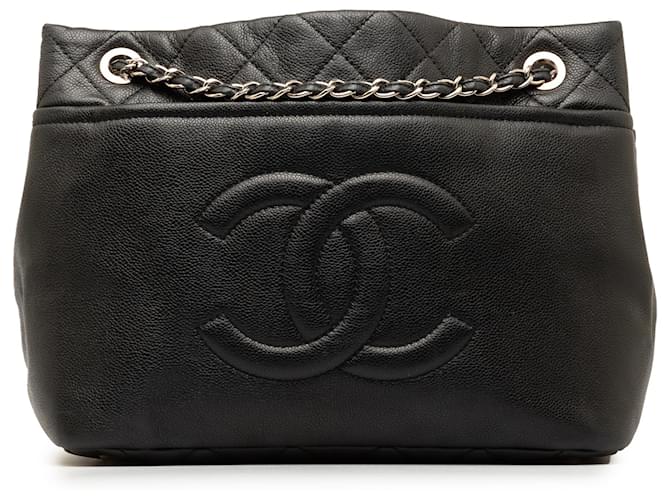 Chanel Black Timeless CC Caviar Soft Shopping Tote Leather  ref.1336540