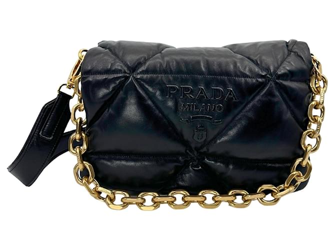 Prada Puffer Bag Nappa Lambskin black / like new Leather  ref.1336751