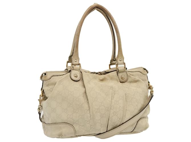 GUCCI Sac à main Guccissima en toile GG 2façon Beige 247902 auth 70399  ref.1336965