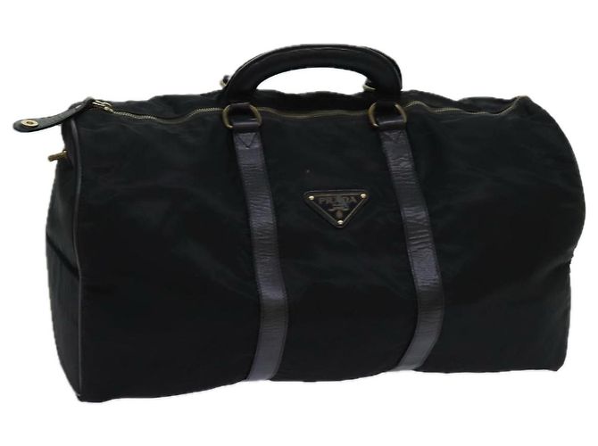 PRADA Boston Sac Nylon Noir Auth bs13423