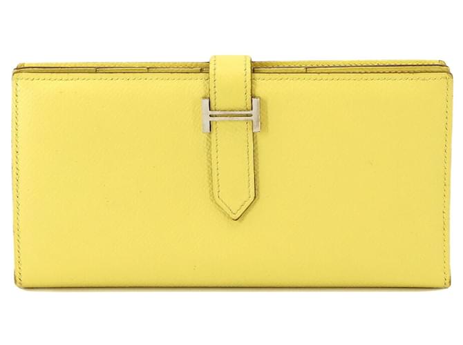 Hermès Béarn Cuir Jaune  ref.1337167