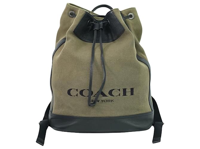 Coach Hudson Messenger Khaki Cloth  ref.1337277