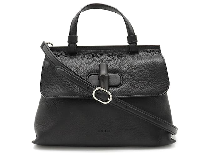 Gucci Bamboo Black Leather  ref.1337523