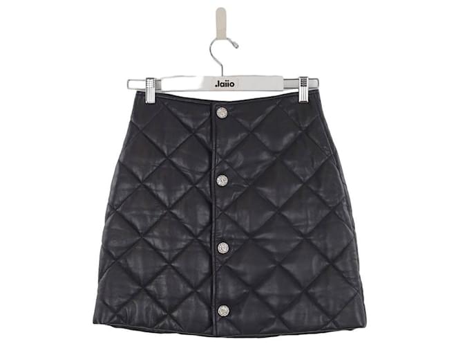 Claudie Pierlot falda de cuero mini Azul  ref.1337856