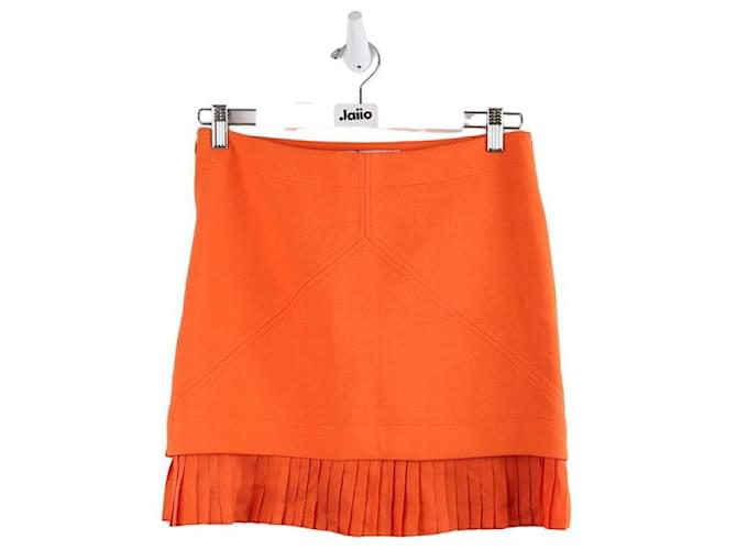 Courreges Mini jupe en laine Orange  ref.1337864