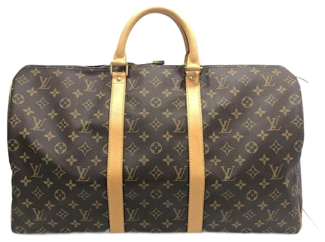 Louis Vuitton Keepall 50 Brown Cloth  ref.1338243