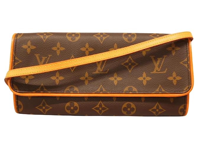 Louis Vuitton Pochette Twin GM Castaño Lienzo  ref.1338706