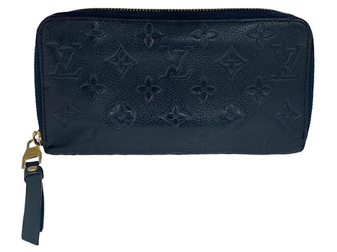 Louis Vuitton Zippy Wallet Navy blue Leather  ref.1338940