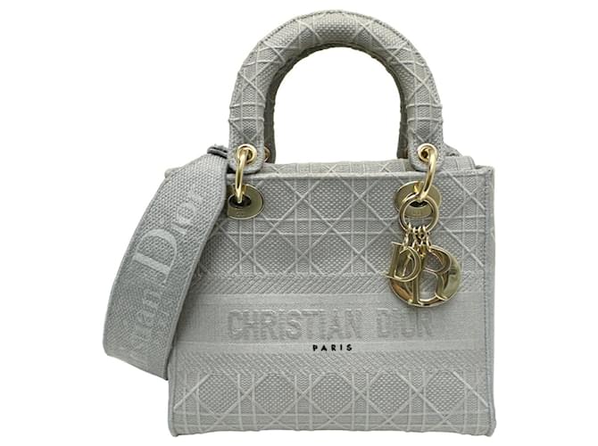 Dior Lady D-Light Grau Leinwand  ref.1339623