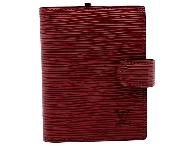 Funda de agenda Louis Vuitton Roja Cuero  ref.1339823