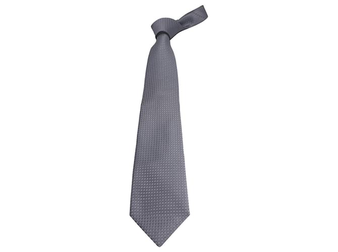 Tom Ford Patterned Necktie in Silver Silk Cotton Silvery  ref.1339967
