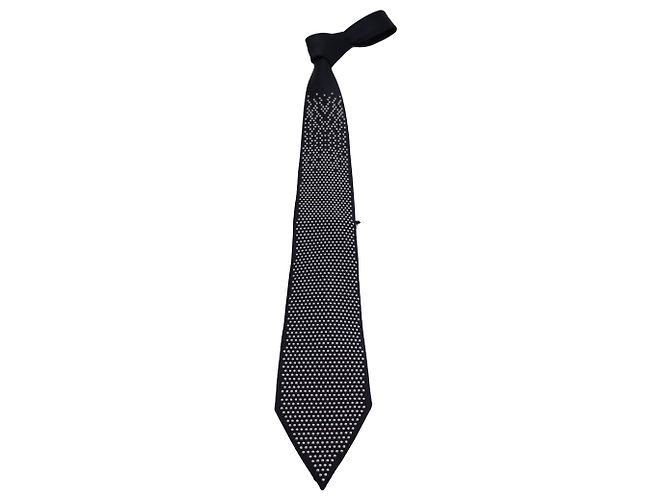 Cravatta Borchiata Alexander McQueen in Raso Nero