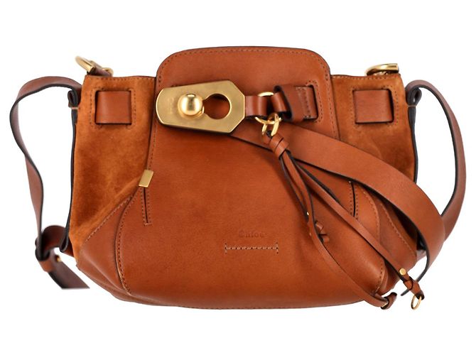 Bolsa balde Chloé Owen em couro marrom