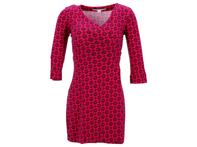 Diane Von Furstenberg Robe portefeuille imprimée en coton rouge  ref.1340030