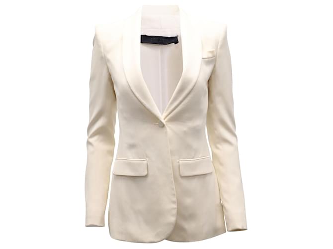 The Row Single Breasted Blazer in White Silk Cream  ref.1340053