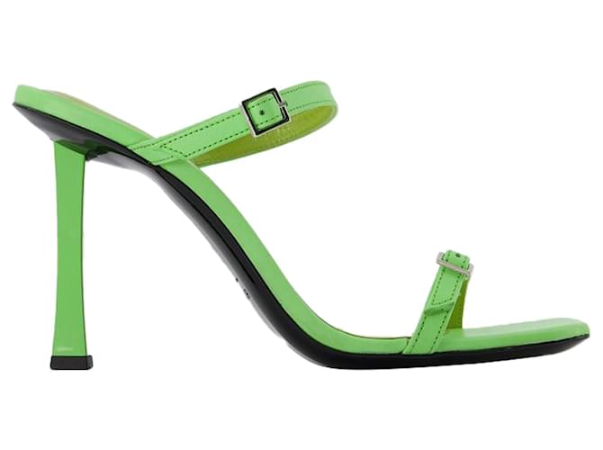 Flick Mule - By Far - Verde - Couro  ref.1340078