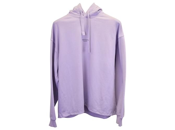 Sweat à capuche avec logo Acne Studios en coton violet  ref.1340081