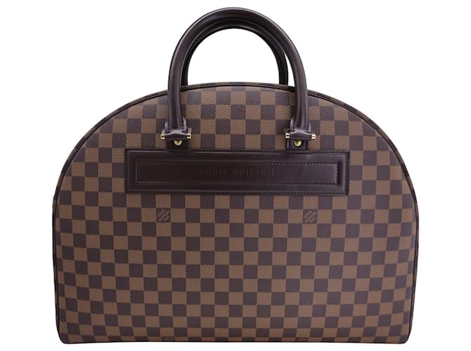 Louis Vuitton Damier Ebene Nolita GM Bag in Brown Coated Canvas Cloth  ref.1340113