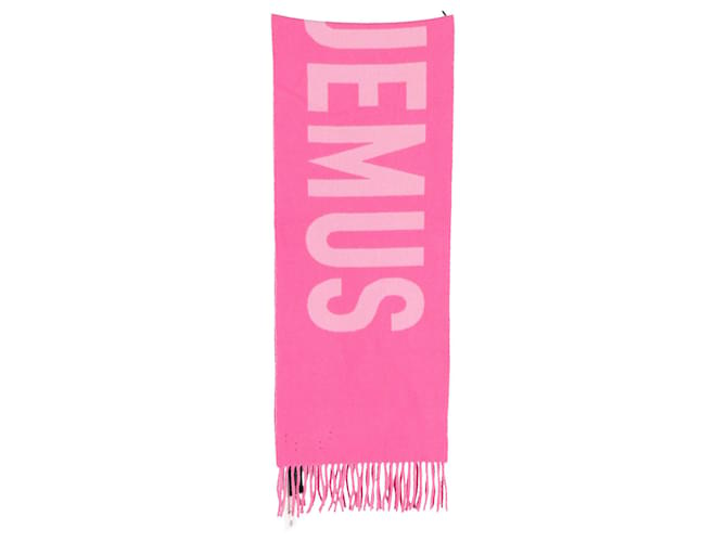 Jacquemus L'echarpe Contrasting Signature Scarf in Pink Virgin Wool  ref.1340119