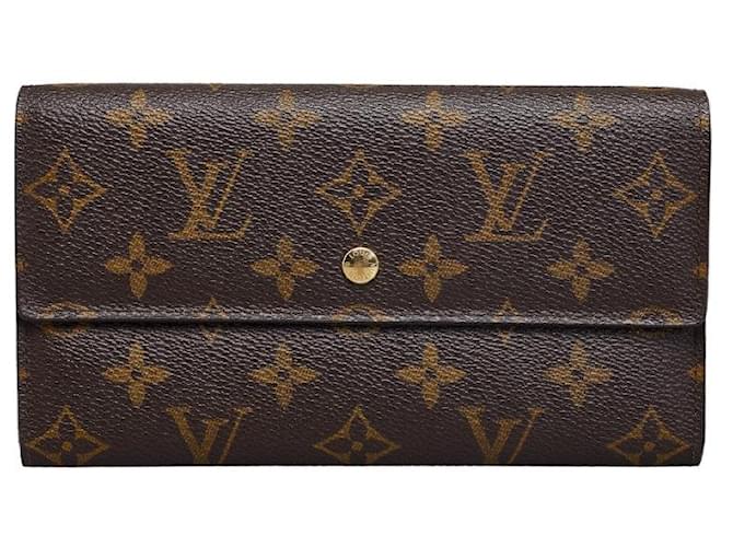 Louis Vuitton Porte Tresor International Carteira Longa Lona Carteira Longa M61215 em boa condição  ref.1340200