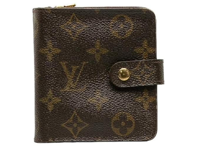 Louis Vuitton Kompakte, kurze Geldbörse aus Canvas mit Reißverschluss M61667 in guter Kondition Leinwand  ref.1340209