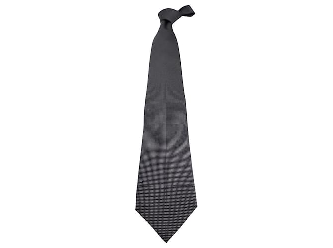 Tom Ford Cravate à micro pois en coton de soie gris  ref.1340230