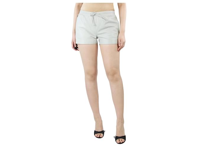 Ermanno Scervino Minishorts de piel verde pálido - talla UK 10 Cuero  ref.1340240