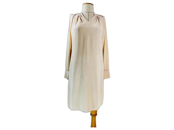 Autre Marque Gustav Seidenkleid Beige