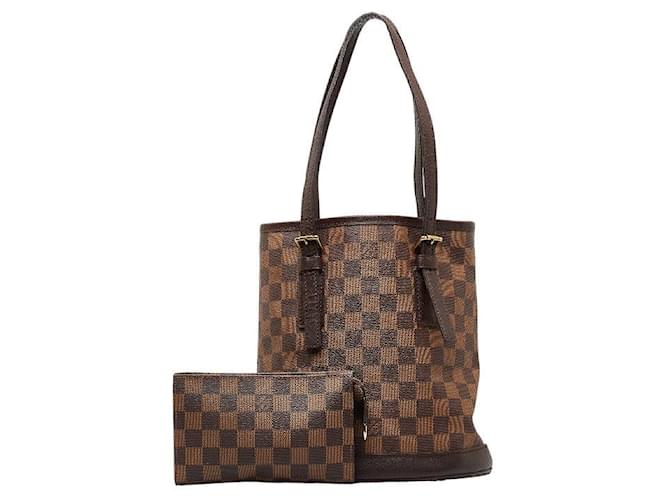 Sac tote Louis Vuitton Damier Marais N42240 en très bon état Plastique Marron  ref.1340430