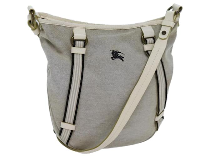 BURBERRY Blue Label Shoulder Bag Canvas Gray Auth 71350 Grey Cloth  ref.1340616