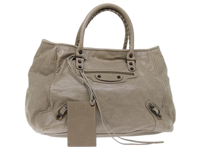 BALENCIAGA The Sunday Borsa a mano in pelle grigia 228755 Auth yk11863 Grigio  ref.1340666