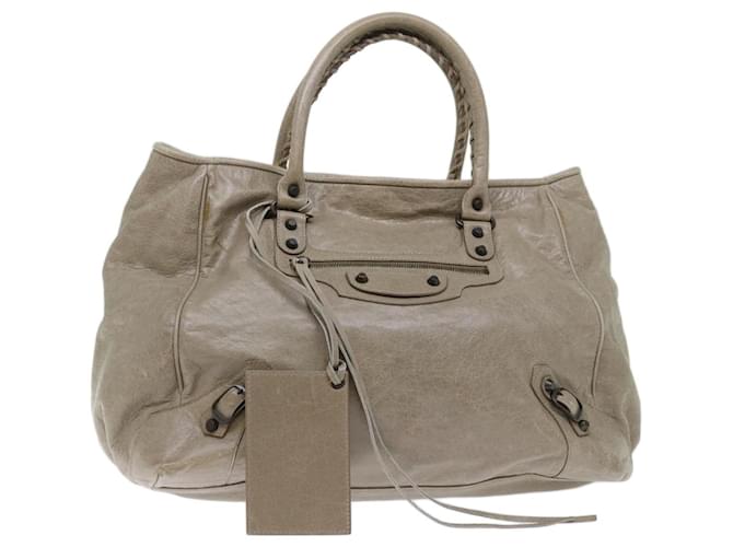 BALENCIAGA The Sunday Hand Bag Leather Gray 228755 Auth yk11863 Grey  ref.1340666
