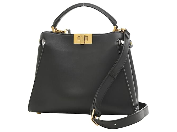 Fendi Peekaboo Preto Couro  ref.1340864