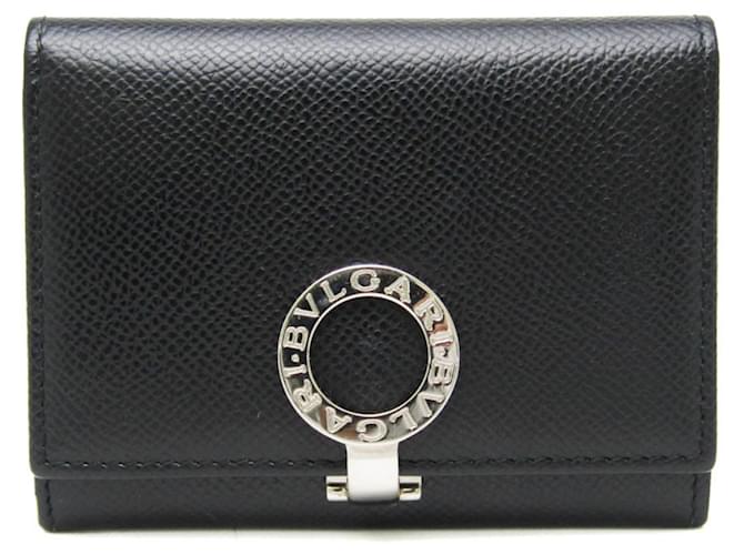 Bulgari Card case Black Leather  ref.1341028