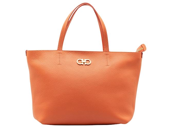 Salvatore Ferragamo Gancini Cuir Orange  ref.1341193