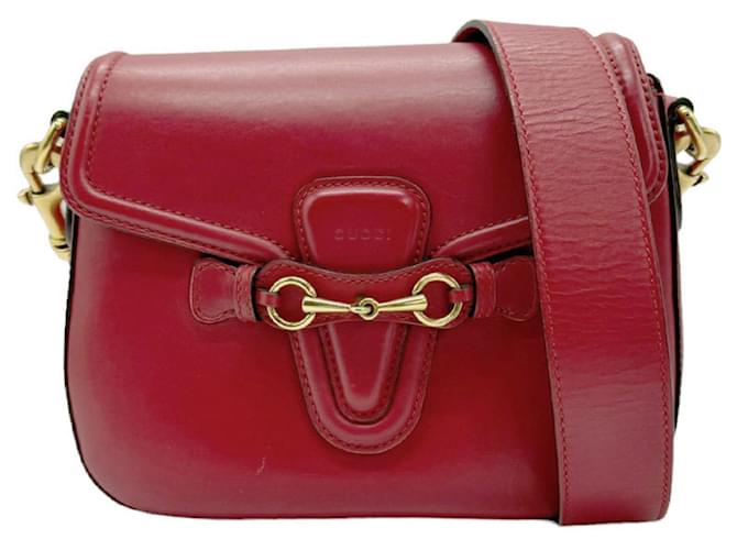 Gucci Senhora Web Vermelho Couro  ref.1341362